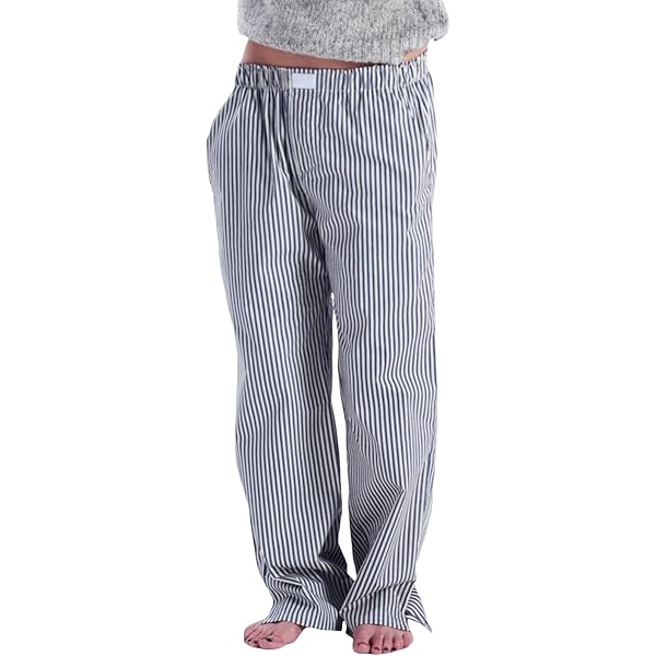 XBTCLXEBCO Women Y2K Striped Lounge Pants Elastic Waist